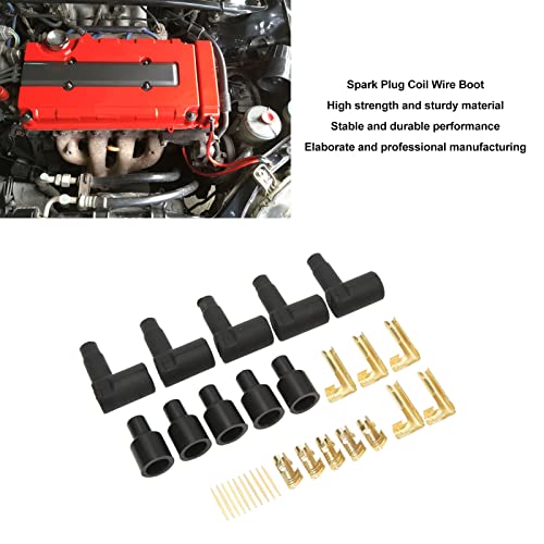 Spark Plug Sleeve Connection Kit, 90 Degree Rubber Spark Plug Sleeves, HEI Distributeur en ontstekingssleeves, voor 6-10 Mm Wires 3