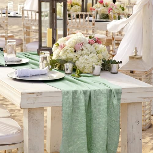 Kaasdoek Tafel Runner 80 x 300 cm Boho Kaas Kleding Rustic Mesh Tafel Runner Decoratieve Tafelkleed voor bruiloft Keuken Verjaardag Party 4