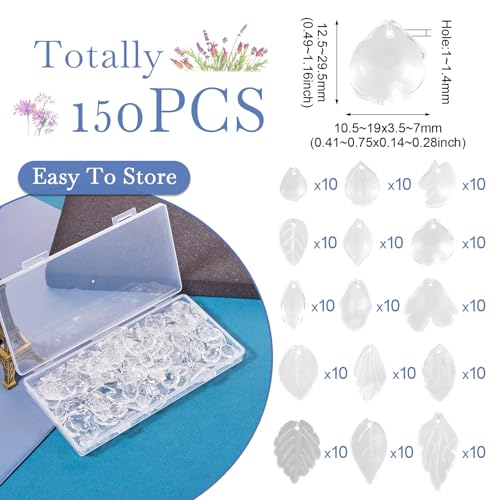 Glass Leaf Kralen Petaline Dangle Kralen Charms Bloem Petal Kralen Caps Bladeren Kristal kralen Spacers voor DIY ambachten ketting oorbellen sieraden maken 3