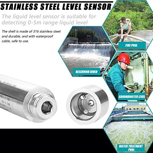 Inspuitvloeistofniveausensor type DC24 V 4-20 mA voor detectie van een diepte van 0 tot 5 m