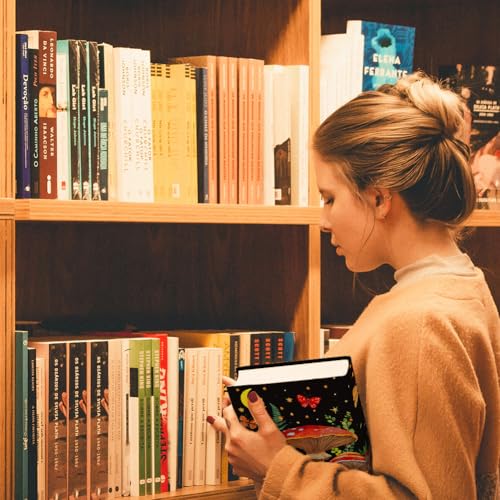 Mushroom Boekhoes Jumbo Stretch Boekhoes Wasbaar Herbruikbare Boeken Beschermer voor Harde Hoes Studieboeken Paperback tot 40 x 48,5 cm 5