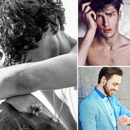 Heren Stud oorbellen, 3 paar houten Stud oorbellen, Ronde Gaten Set, Roestvrij staal, Oorbellen, Naalden, Fake Studs, Oorbellen voor mannen en jongens, 10mm, Hout, Hout