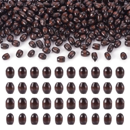 800st Natural Wood Barrel Kralen voor DIY Macrame Rozenkrans sieraden bruin houten centrum geborsteld Spacer losse kralen voor armbanden