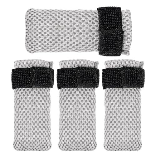 4 st Katten Laarzen Kattenklauw Hoezen Zwarte anti-krab Kat Mitts ademende Mesh Kattenvoet Hoezen Verstelbare Kattenklauw Padden voor binnen katten Huisdieren Bad Nagels