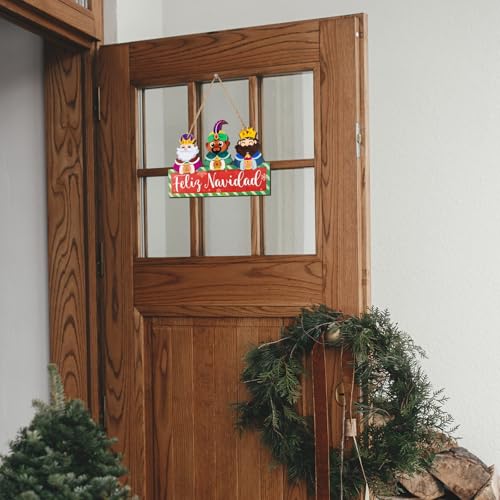 3 x Caetelli Houten kerstdecoratie Lettering Bienvenidos & Feliz Navidad Spaans 4