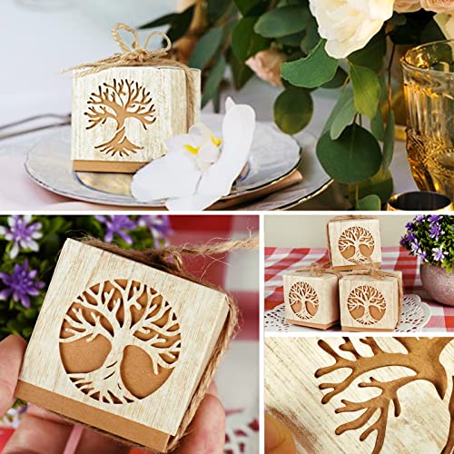 25 geschenkdozen, levensboom, kleine doos, 5 x 5 x 5 cm, snoepje, koekjes, chocolade, aandenken, doop, bruiloft, communie, verjaardag, babyshower 5
