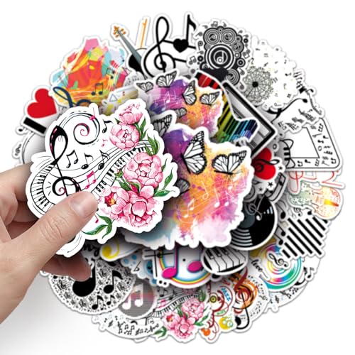 Muziek Muziek Sticker Set Stickers Kinderen Tiener 50 stuks Waterdicht Vinyl Decals Laptop Skateboard Kofferhelm Autofiets mobiele telefoon Motorrijwiel Scrapbook Geschenken dagboek muggen 3