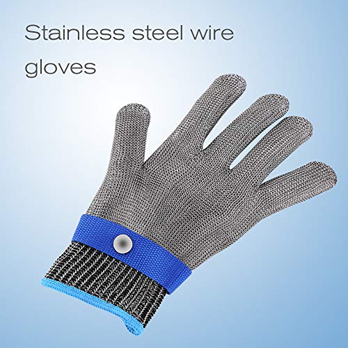 Cut Resistant Handschoen Snij Proof Stitch Resistant Roestvrij Staal Draad Mesh Slager Katoen hand polsbeschermer Veiligheid Tool M