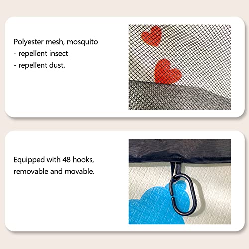 Muggen Net Outdoor Tuin Muggen Net met 48 haak Double Sided Zippers (zwart)