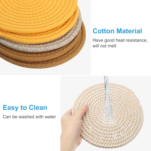 Hot Food Coasters 20,5 cm, 5 stuks Coasters Mat voor warme potten en pannen hittebestendig Hot Pads Pothouders voor keukentafel, donkergrijs 5