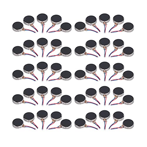 50 st. Mini Vibratie Motoren DC 3V 10x2.7mm Plat anti-interferentie Motor Small Lichtgewicht Low Noise Micro Vibrerende Motor Flat Coin Button Type voor mobiele telefoon
