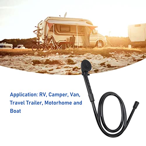 Camper Handheld douchekop voor RV Camper Van Travel Trailer Motorhom, Hand Douche set 1.5m slang 3 positie Douchekop (zwart)