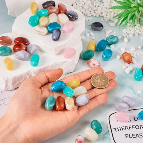 55 st Twist Oval Resin kralen Nuggets gemengde kleur Opaque Spacer kralen onregelmatige hars kralen voor DIY ketting armband oorbellen sieraden Mak 5