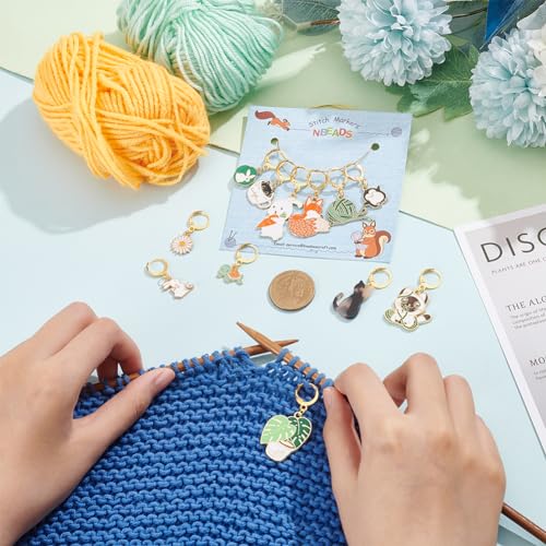 Animal Themed Stitch Markers, 24 stuks, Enamel Legering Hook Stitch Marker, Verwijderbare Leverhaak, Vergrendelende Stitch Marker voor het breien, Weven, Naaien, Sieraden maken, 24st 3