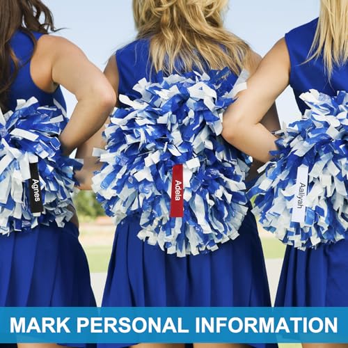 Cheerleader Pom Poms Naamplaat, Lege versnelling Tags Cheer Camp Pom Tags Tie Ribbon 4