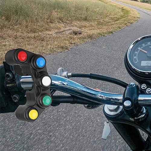 Universeel 22mm 5 in 1 Motorfiets Handvat Koplamp Gevaar BRAMS Mistverlichting Hoorn Aan/uit Schakelsloten & Accessoires 4