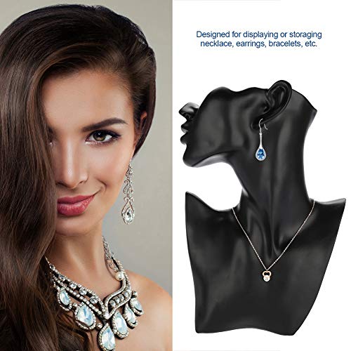 Sieraden Display Mannequin, Ketting en oorbellen Stand, Mannequin Head, Bust Stand, Store Model, Sieraden Display Rack, Ketting Display (Zwart)