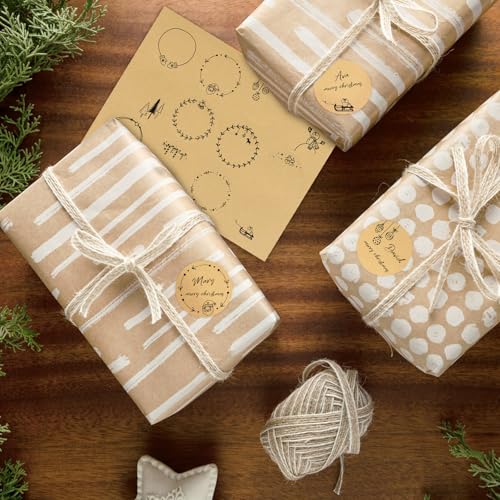 120 stuks Kerstverzegeling Sticker 4cm Ronde Zelfklevende Gift Label Xmas Kraft Sticky Sticker Envelop Seal Stickers voor Cadeaus Ambachten Decor 5
