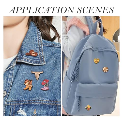 12 st. Cowboy Emaill Pins Cow Hat Boat Brooch Western Metal Decoratieve Badge voor Sweater Shirt Kleding Pak Accessoires sieraden DIY ambachtelijke decoratie, metaal, Geen edelsteen, metaal, geen edelsteen