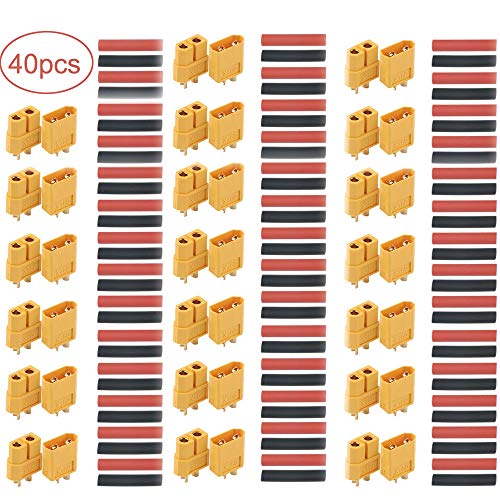 20 paar XT-60 connectoren XT-60 mannelijke Bullet connectoren Power Sockets met Thermorskrimpbaar voor RC XT-60 Lipo Battery Speelgoed