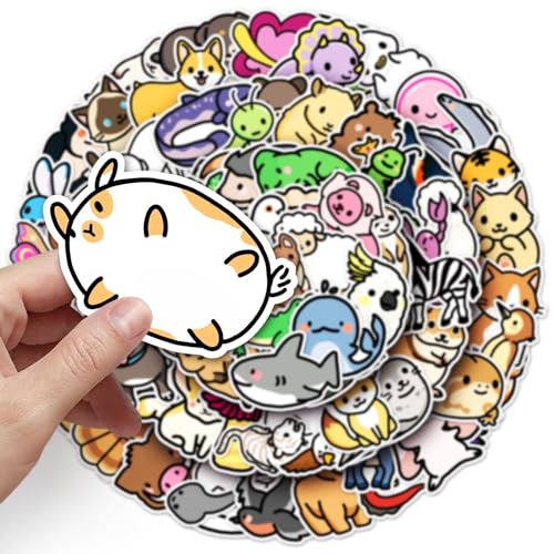 Cartoon Animal Sticker Set Stickers Kids Tieners 100 stuks Dieren Waterdichte Vinyl Stickers Laptop Skateboard Koffer Helm Autofiets mobiele telefoon Motorrijwiel Bike Scrapbook Cadeaudagboek