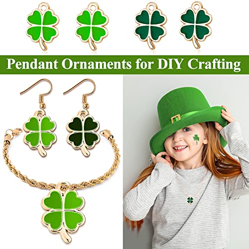 Vier Clover Charms, 24 stuks Groene Metal Vier Klaver Lucky Charm Clover Bedels Ornamenten DIY sieraden Accessoires, Metal, Metal 5