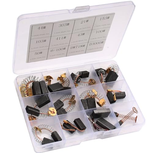 24st 12 maten elektrisch gereedschap koolstof borstels vervanging voor verschillende soorten koolstof borstel motoren zoals mitre cutters, haakse slijpers