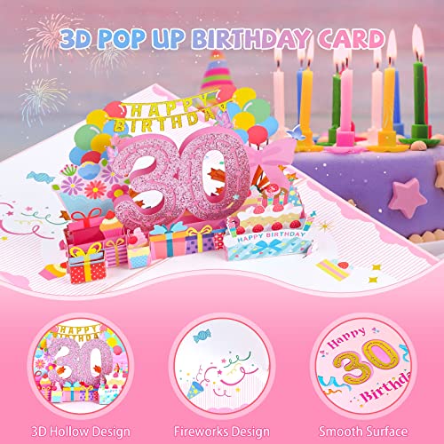 30e verjaardagskaart, pop-up wenskaarten, 3D-pop-upkaart, verjaardagskaarten met envelop voor vrouwen, moeders, meisjes, mannen, vrienden, romantische geschenkkaart 4