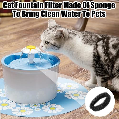 16Pcs Foam Filter, Cat Fountain Filter, Ronde Huisdier Waterfontein Filte 2.5L, Pet Fountain Foam Pre-Foam Filter 5