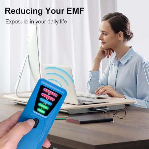 EMF Meter draagbare magnetische velddetector, uitgebreide frequentiebereik en kleurrijke LED-indicatoren voor huishoudelijke apparaten, tv's, computers en celtorens (BLUE) 4