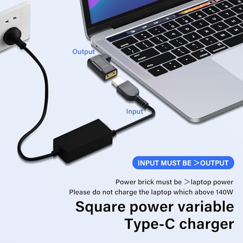 PD 140W Vierkant naar type C Power Adapter Slim Tip Input naar USB C Plug met Auto ID Chip PD voor Telefoon Tablet 4