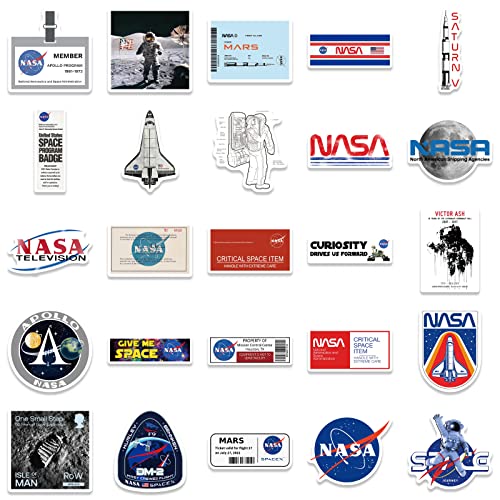 NASA Ruimte Explorer Sticker Set Stickers Kids Tieners 50 Stuks Astronaut Waterdichte Vinyl Stickers Laptop Skateboard Kofferhelm, Auto, Fiets, Mobiele telefoon, Motorfiets, Fiets 5