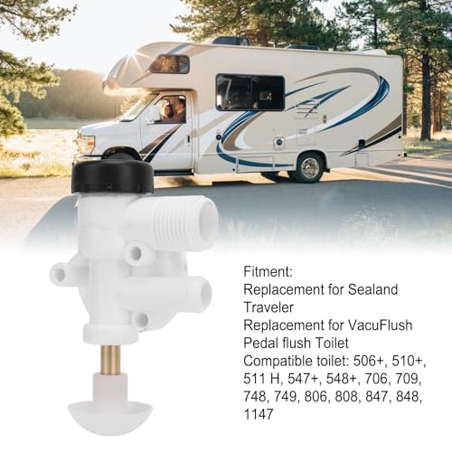 385314349 RV Toiletventilator Set, RV Toilet Water Valve Vervanging Kit voor Sealand Traveller en VacuFlush Pedal Flush Toilet