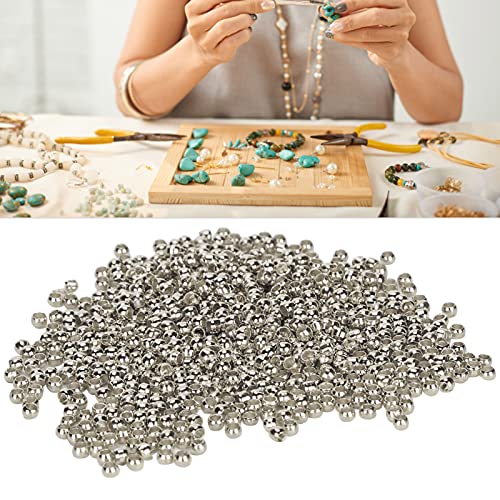 Ronde Spacer Kralen, Knijpen kralen, DIY Stopper Kralen Eenvoudig te gebruiken sieraden maken Stopper Kralen Duurzaam 500Pcs Knijp kralen voor ketting armband DIY (White K)