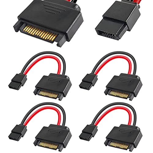 4 st 15 Pin Man naar SATA 6 Pin Vrouwelijke Slimline SATA Power Cable voor Slimline SATA harde schijven 12"