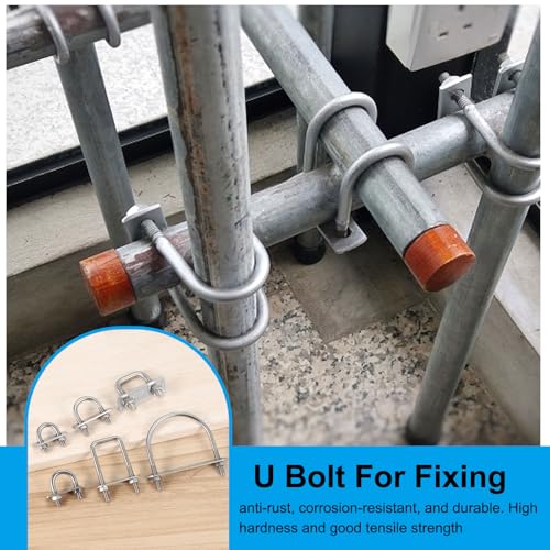 Schroef Schroef M6 x 51 mm U Schroeven 304 Roestvrij stalen pellen U-Bracket met Nut Plate Washer voor boot, Trailer, Camping, Zeilboot, Pack van 2 4