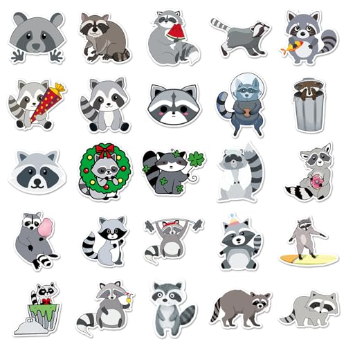 Bear Wasbeer Sticker Set Stickers voor kinderen Tieners 50 stuks Dieren Waterdichte Vinyl Stickers Laptop Skateboard Koffer Helm Autofiets mobiele telefoon Motorrijwiel Scrapbook 4