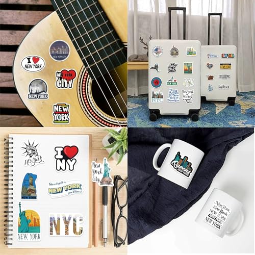 Newyork Sticker Set voor kinderen Tieners, 50 stuks, Waterdichte Vinyl Stickers, Laptop Skateboard, Koffer, Helm, Auto, Fiets, Mobiele telefoon, Motorfiets, Scrapbook, Gift, Journal, Cups 3
