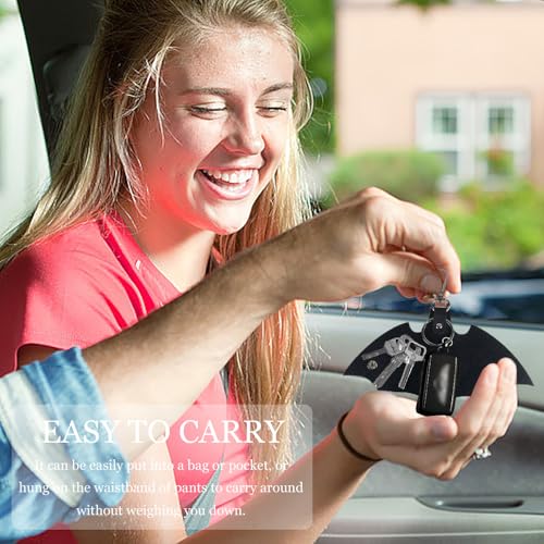 3 stuks lederen sleutelhanger creatieve sleutelhouder Bat Keychain Batvorm Opvouwbare opvouwbare leuke auto Key Case met grote capaciteit auto sleutel geval voor mannen, Multicolour, S 5