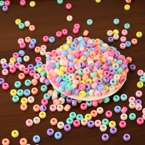 1000st Kleurrijke pony kralen voor String Large Hole 6x8mm Multicolor Pony Kralen voor sieraden, String armbanden Ambachten (Kleur-C) 4