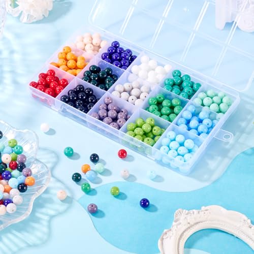 375Stuks 8 MM Ronde Glazen Kralen 15 Kleuren Ondoorzichtelijke Effen Kleur Glas Spacer Kralen Chunky Bead Ambachten Diy Armband Ketting Oorbel Sieraden Maken 3