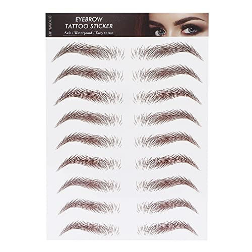 6D Eyebrow Tattoo Sticker Professional Waterproof Eyebrow Transfer Sticker Eyebrow make-up tool voor vrouwen en meisjes (Brown)(Brown-01)