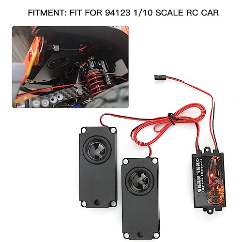 Motorgeluidssimulatorsysteem, Volume verstelbaar met 10 voertuiggeluidseffecten, Geheugenchip, Complete Accessoires, voor 94123 1/10 schaal RC Car 4