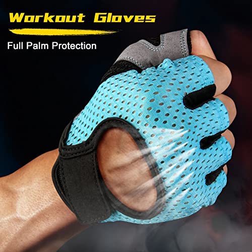 Fitnesshandschoenen, Ademende Trainingshandschoenen met Microfiber Stof, Non-Slip Siliconen Gewatteerde Palm Bescherming en Extra Grip, voor mannen en vrouwen, Gewichtheffen/Crossfit/Cycling 4