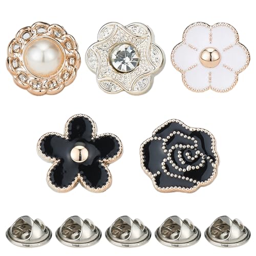 40 stuks dames shirt knoppen, cover-up veiligheid onzichtbare knoppen kleine bloem gevormd anti-exposure vaste broches decoratieve cover knop set voor tassen, T-shirts, alle kleding