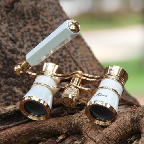 Sea Opera verrekijker telescoop, 3 x 25 Opera glazen met handvat, verrekijker Portable Telescope Gift for Men, Women(White) 5