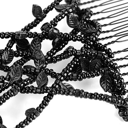 Pearl Hair Clip Stretch Hair Comb Elastische Barrettes, Magic Hair Combs Pearl Hair Combs Elastische Hair Combs Dubbele Clips Haar Comb DIY Hair Styling Tool(zwart) 5