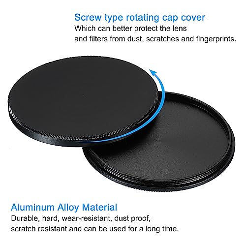 58mm Lens Cap, Camera Lens Cap Cover Universele metalen lens Filter voor Piles Cap Beschermhoes voor 58mm Camera Circular Polarising Fader ND Filter, Zwart 4