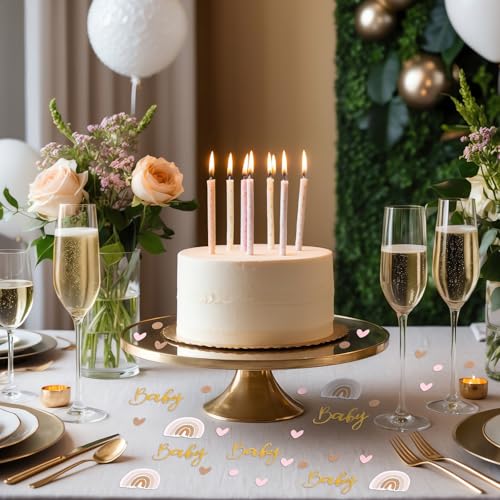Confetti Baby Douche Confetti 120 Pieces Glitter Confetti Tafel Scattering Decoratie Gold Champagne Rainbow Confetti Baby Geslacht Disclosure IJs Thema Verjaardag Party Decoratie 5