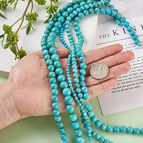 5 onderdelen natuurlijke turquoise kralen 4mm/6mm/8mm/10mm Ronde Turquoise Edelsteen Genezing Spacer Losse kralen voor armband ketting sieraden maken 4